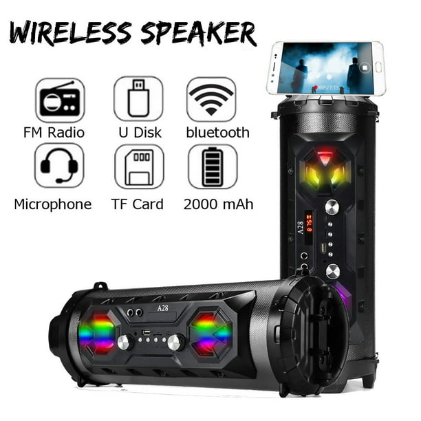 Portable Wireless Bluetooth Stereo Mini Speaker Boombox For iPhone Samsung Black